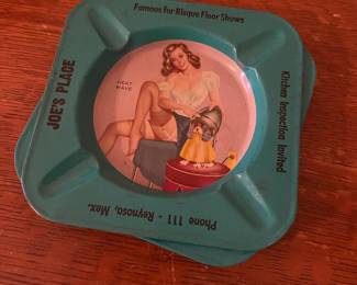 VINTAGE RISQUÉ ASHTRAYS JOES PLACE REYNOSA, MEXICO
