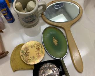 Vintage hand mirrors, vintage makeup mirrors