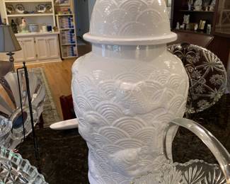 Large white urn