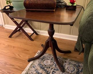 Square accent table with claw feet