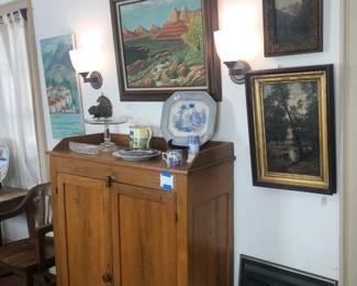 jelly cupboard, various antiques and art