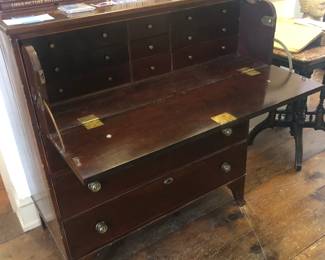 early 19th century butlers desk and marble topped table