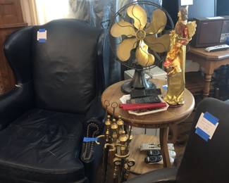 antique fan and small table