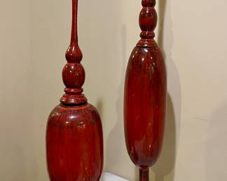 Tall Red Vases / Urns