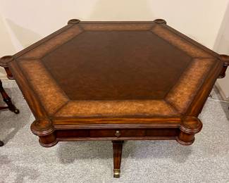 Maitland Smith Leather Top Game Table