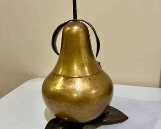 Solid Brass Pear Trinket Box