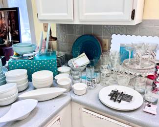 White Dishes / Dinnerware, Wine Glasses and Decor