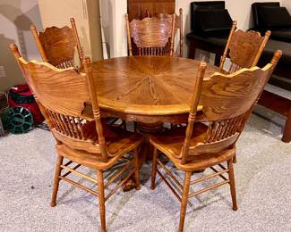 Solid Oak Dining Table And Chairs