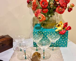 Floral arrangement, Margarita Glasses and Decor