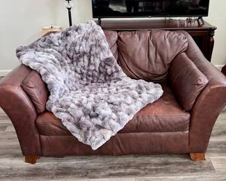 Faux Leather Loveseat