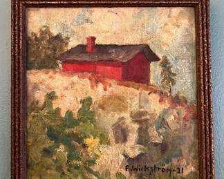 Framed original painting signed by Finnish artist A. Wickstrom