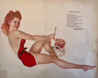 Vintage advertisement from painting "Miss Santa Claus" by A. Varga