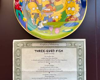 Matt Groenig "The Simpsons" limited edition collectors plate "Three-Eyed Fish" (#L5766 with COA)
