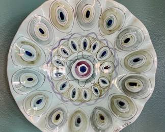 Hand painted decorative bowl signed Arabia E. TLA r