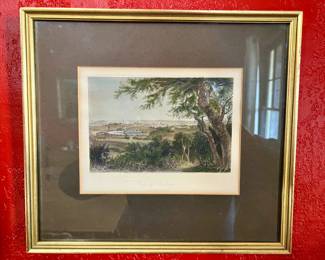 Framed vintage print "City of Baltimore (From Druid Hill Park)"