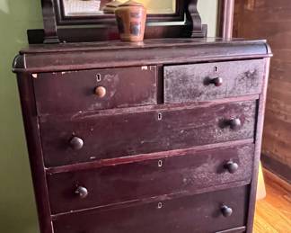 Antique Chest of Drawers with Vanity Mirror