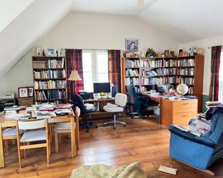 The office and book room of a Baylor University graduate, a Southern Baptist Theological Seminary graduate, a PhD from Emory University and a Professor at Mercer University!