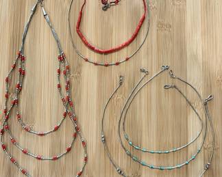 Sterling silver, coral and turquoise jewelry