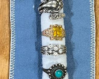 Sterling and costume rings