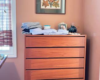 Lighting not great but this is a Danish Modern, Teak, 6 drawer dresser