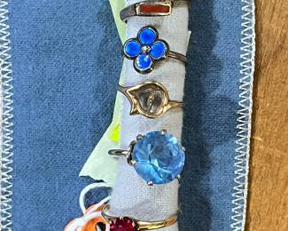 10k gold rings, sterling and costume.