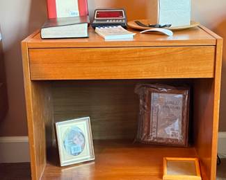 The lighting is not great on this picture but it is a Danish Modern, Teak night stand