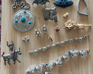 Assortment of costume and sterling silver jewelry