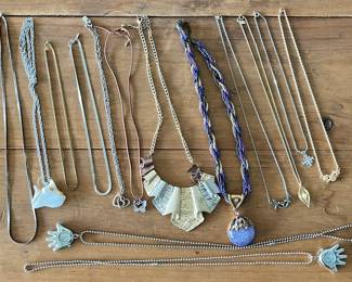 Gold and Sterling necklaces