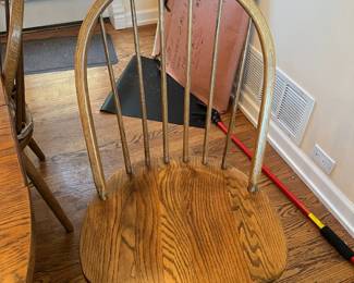 $720. Amish Bow Back Windsor chairs. Set of 6. Four side and two captain's. Available for online purchase beginning Wednesday, January 22 starting at 7pm. All online purchases are final. Please see details on how to do it in our sale description.