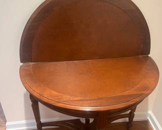 view or the leather inlaid game table.