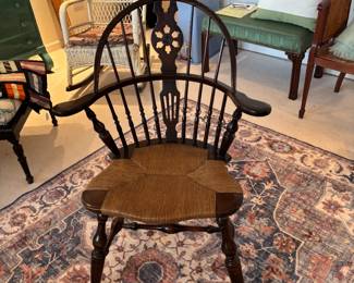 $120. Antique chair with rush seat. 20"w x 17.5"d x 36" h. Available for online purchase beginning Wednesday, January 22 starting at 7pm. All online purchases are final. Please see details on how to do it in our sale description.