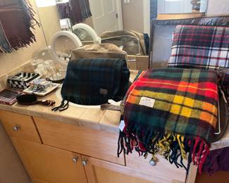 Vintage Pendleton blankets and other items for sale during in-person shopping hours only.