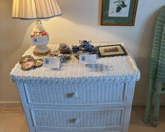 $140. Wicker three drawer chest. 33"w x 22"d x 32"h.
Available for online purchase beginning Wednesday, January 22 starting at 7pm. All online purchases are final. Please see details on how to do it in our sale description.