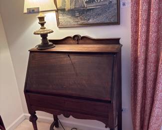 $60. Drop leaf antique desk. 33"w x 16"d x 47"h. Available for online purchase beginning Wednesday, January 22 starting at 7pm. All online purchases are final. Please see details on how to do it in our sale description.