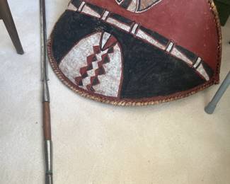 Shield and Spear from Kenya. For sale during in-person shopping hours.