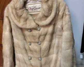 Nancy Evans' Oleg Cassini white mink