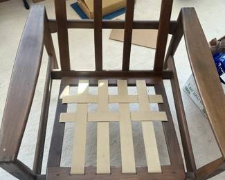 view of the chairs without the cushions.