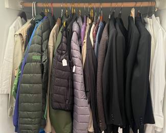 Men's blazers by Burberry, Hickey Freeman and others, Husky vintage bowl jackets, tuxedo and tux with tailss and more - sizes 42- 46. For sale during in-person shopping only.