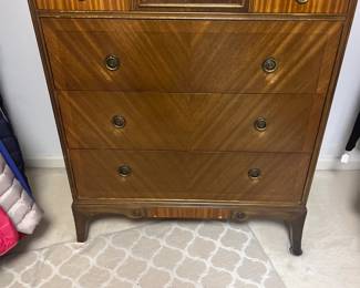 $300. Antique four drawer dresser. 36"w x 20.5"d x 43 1/2"h. Available for online purchase beginning Wednesday, January 22 starting at 7pm. All online purchases are final. Please see details on how to do it in our sale description.