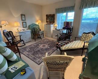 Overview of furniture and collectibles for sale during in-person shopping hours only unless listed separately with a price.