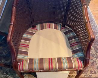 view under the cushions on the Century chairs.