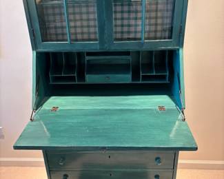 view of the desk with drop leaf down