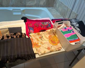 Overview of scarves and gloves sold during in person shopping hours only.