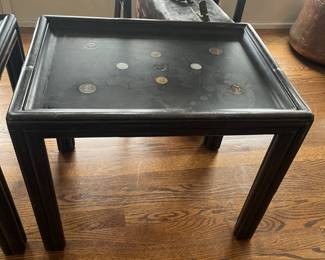 $360 A pair of McGuire vintage tray top tables. 20" x 14" x 16"h. Available for online purchase beginning Wednesday, January 22nd starting at 7pm. All online purchases are final. Please see details on how to do it in our sale description.