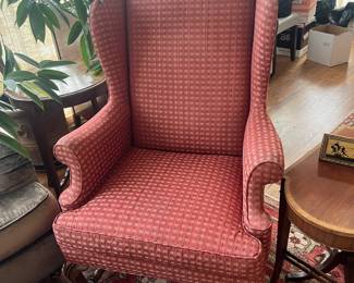 $90. Vintage wing back. 26"w x 25.5"d x 46"h. Available for online purchase beginning Wednesday, January 22nd starting at 7pm. All online purchases are final. Please see details on how to do it in our sale description.