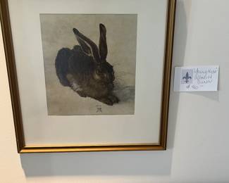 $80. "Young Hare" by Alfred Durer. Available for online purchase beginning Wednesday, January 22 starting at 7pm. All online purchases are final. Please see details on how to do it in our sale description.