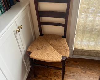 $60. Antique wooden chair with rush seat. Available for online purchase beginning Wednesday, January 22 starting at 7pm. All online purchases are final. Please see details on how to do it in our sale description.