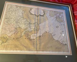 $680. Antique Bowles Map of Discoveries made by the Russians on the West Coast of America. Documentation in next photo. Available for online purchase beginning Wednesday, January 22 starting at 7pm. All online purchases are final. Please see details on how to do it in our sale description.