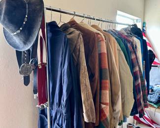 Rack of Men’s Workwear and Outerwear, Size M-L