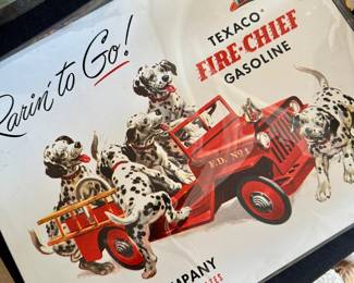 Texaco Dalmatian Fire Chief Sign